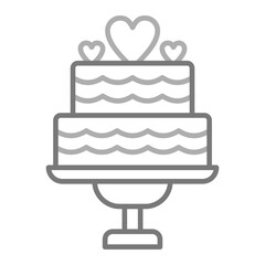 Cake Greyscale Line Icon