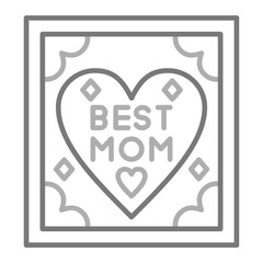 Best Mom Greyscale Line Icon