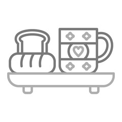 Breakfast Greyscale Line Icon