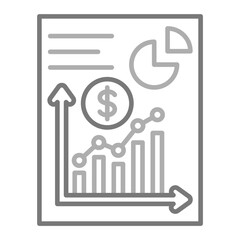 Bar Chart Greyscale Line Icon