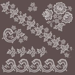 Lace clip art collections white vector elements