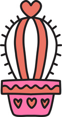 love and valentine illustration on transparent background