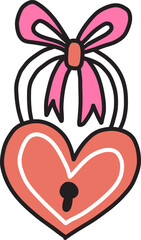 love and valentine illustration on transparent background