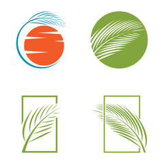 Palm tree summer logo template vector illustration