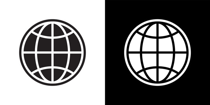 Web, internet, globe, website icon vector in clipart style