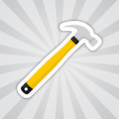 Note sticker with Hammer, vector