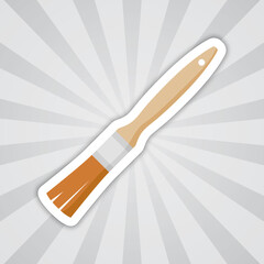 Note sticker with Paint Brush, vector