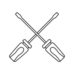 Coloring page with Screwdriver for kids