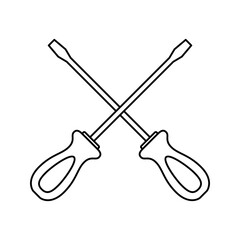 Coloring page with Screwdriver for kids