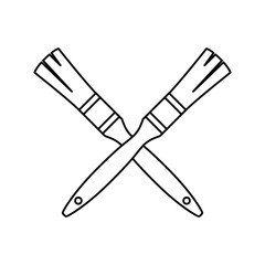 Coloring page with Paint brush for kids