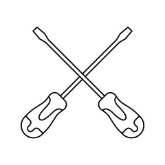 Coloring page with Screwdriver for kids