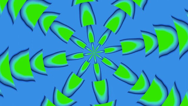 Blue green looping 3d animation. Hypnosis. Animation background