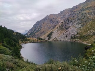 Fototapeta na wymiar The Frudière lakes in the Aosta Valley, hiking in Italy