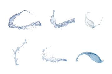 Water splash Collection set isolated transparent