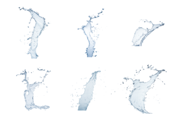 Water splash Collection set isolated transparent
