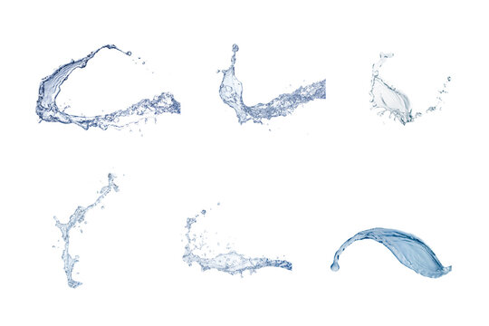 Water splash Collection set isolated transparent