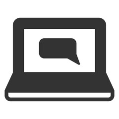 Fototapeta premium Delivered message on laptop screen - icon, illustration on white background, glyph style