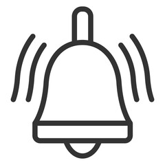 The bell rings, the package has been delivered - icon, illustration on white background, outline style