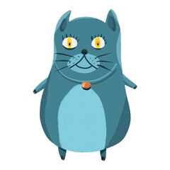 Funny monster illustration on white background.