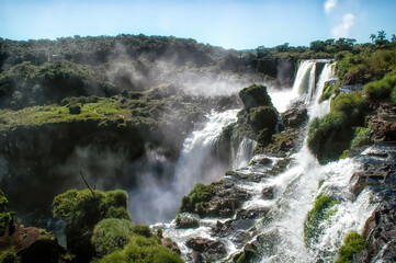 Fototapeta na wymiar The majestic Iguazu Falls, one of the wonders of the world