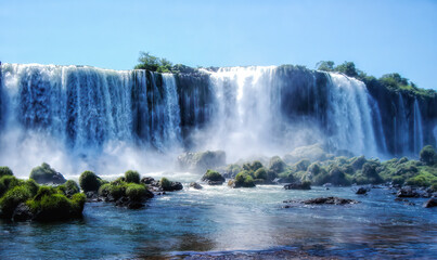 Iguazu Falls, UNESCO World Heritage Site, Paraná, Brazil - obrazy, fototapety, plakaty