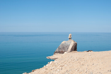 Sunny coastline by Atlantic ocean