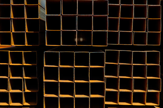 Texture of stainless steel rectangular bars of metal