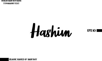 Text Bold Typography of Baby Boy Arabic Name Hashim
