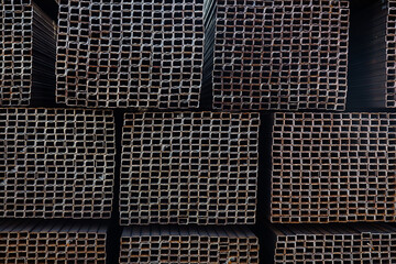 Texture of stainless steel rectangular bars of metal