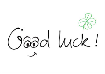 Good luck. Hand writing Vector illustration. Seamless patterns. Fun shapes. 