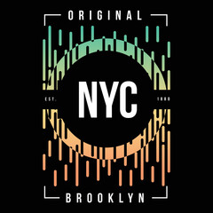 ORIGINAL NYC BROOKLYN COLLEGE PRINT ARTWORK for Tee, Sweat, Polo. EDITABLE VECTOR FILE
