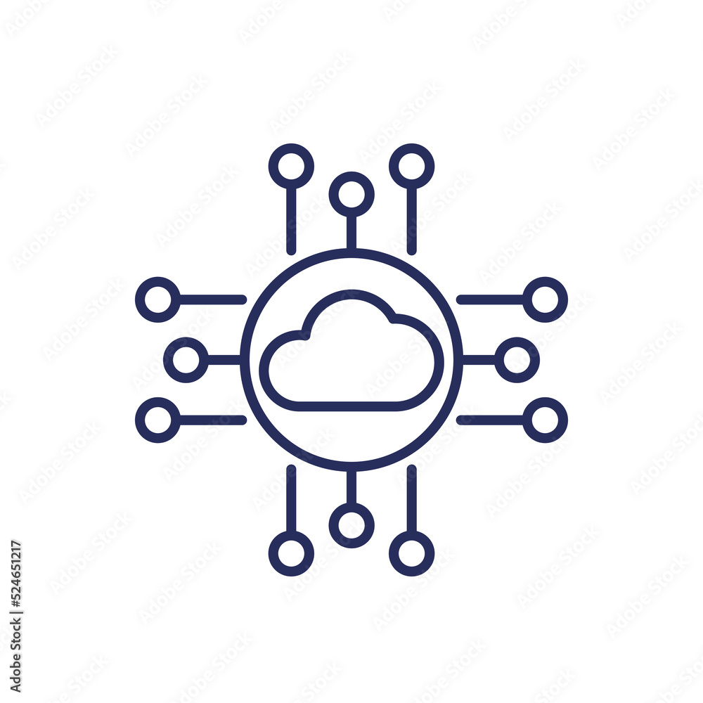 Canvas Prints cloud platform line icon on white