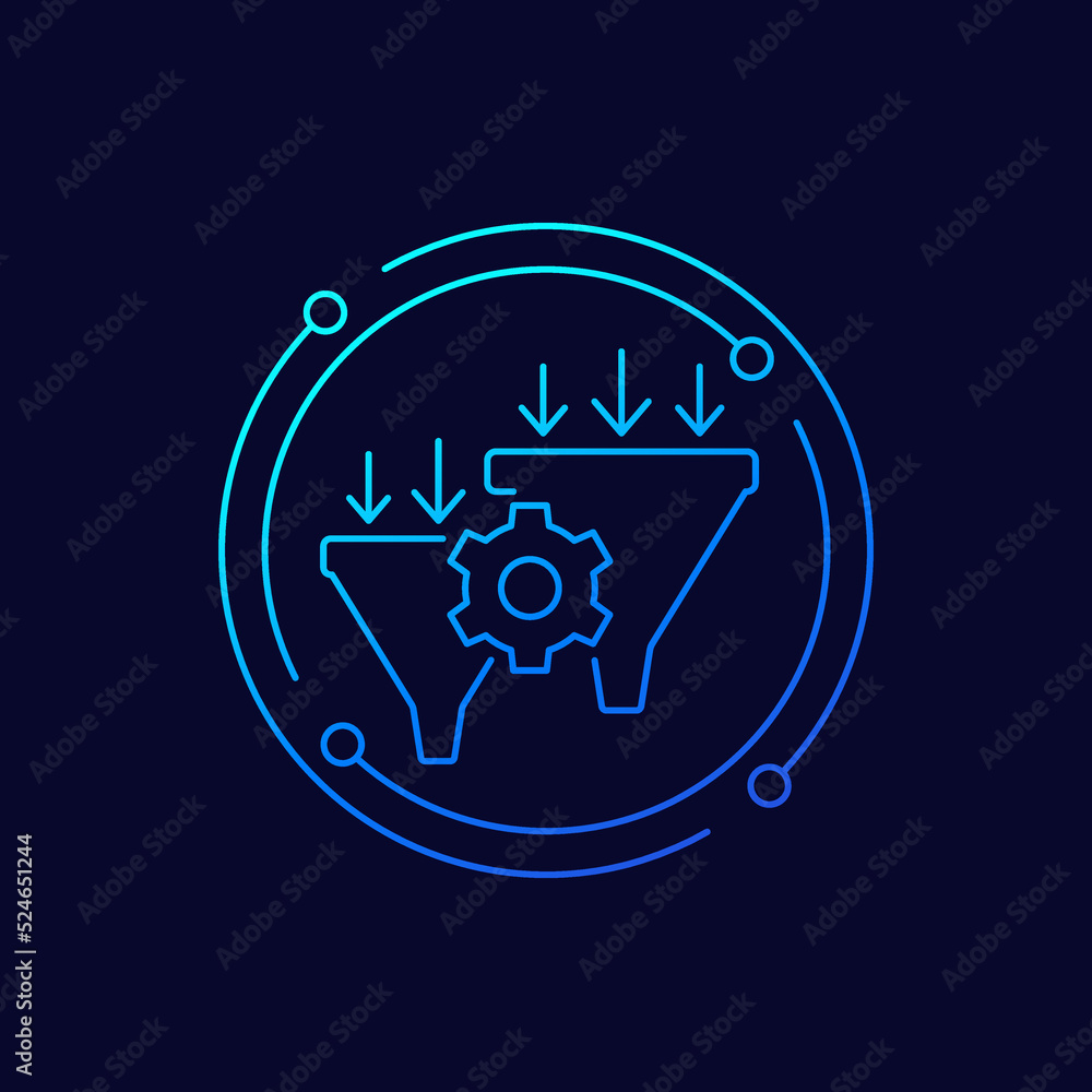 Poster conversion rate optimization icon, cro linear design