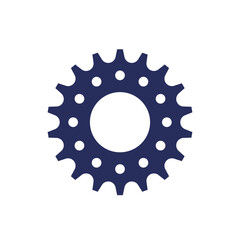 Bicycle gear or sprocket icon on white