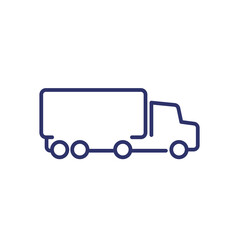big truck line icon on white