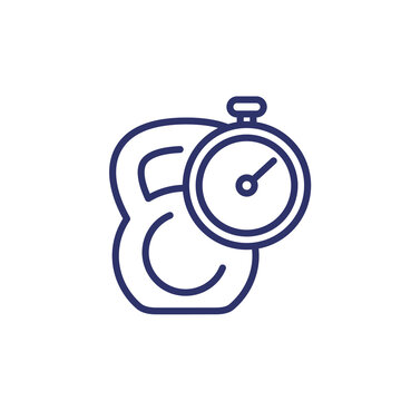 Training Or Workout Time Line Icon On White