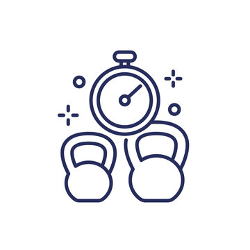 Training Or Workout Time Line Icon, Vector