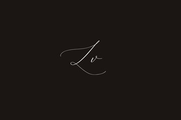 Simple and Elegant logo of letter LV for company name or initial name - Minimalist Logo