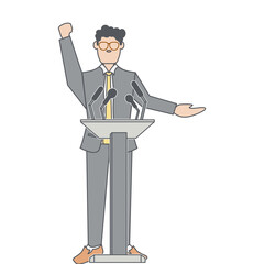 Man Talk In Podium Election Politician Speaking Presidential Stand