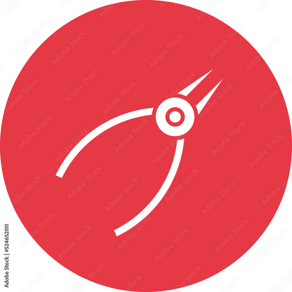 Poster Pliers Glyph Circle Background Icon