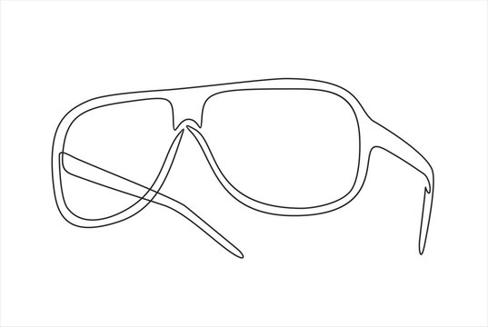 continuous single one line drawing of sunglasses. Line art. 