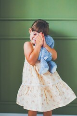 portrait of a little child in a dress in ruse bulgaria 