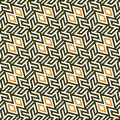 Geometric seamless pattern with boho star. gold embroidered bohemian print for fabric. Patchwork ornament. Vector illustration.