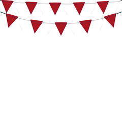 Red White Flag Hanging Banner Rope Burlap Bunting