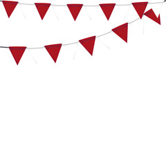 Red White Flag Hanging Banner Rope Burlap Bunting