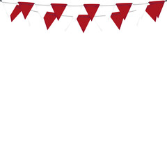 Red White Flag Hanging Banner Rope Burlap Bunting