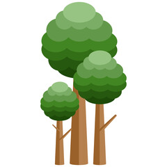 Realistic Tree Collection of different kinds of trees