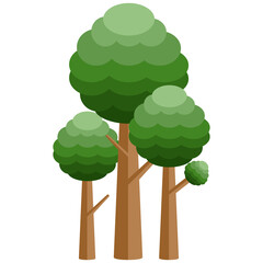 Realistic Tree Collection of different kinds of trees