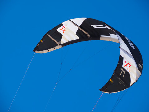 Core kite surfing umbrella at the blue sky