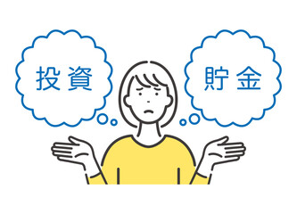投資か？貯金か？　比べて迷う迷う若い女性